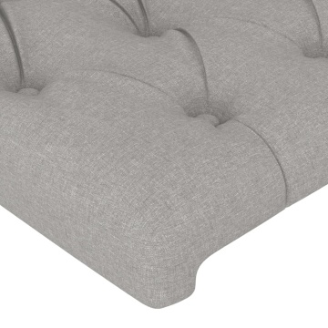 Tăblie de pat cu LED, gri deschis, 93x16x118/128 cm, textil - Img 6