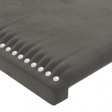 Tăblie de pat cu LED, gri închis, 80x5x118/128 cm, catifea - Img 6