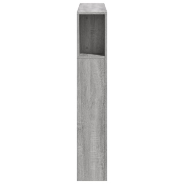 Tăblie de pat cu LED, gri sonoma, 100x18,5x103,5 cm, lemn - Img 6