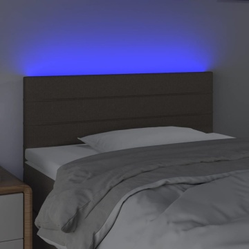 Tăblie de pat cu LED, gri taupe, 100x5x78/88 cm, textil - Img 3