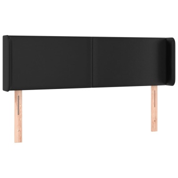 Tăblie de pat cu LED, negru, 147x16x78/88 cm, piele ecologică - Img 3