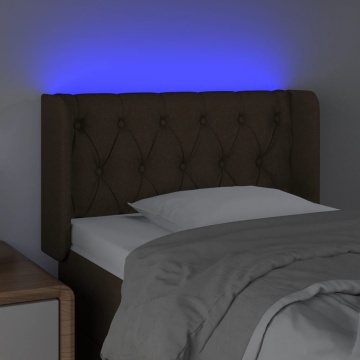 Tăblie de pat cu LED, negru, 83x16x78/88 cm, textil - Img 4