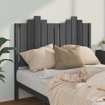 Tăblie de pat, gri, 126x4x110 cm, lemn masiv de pin - Img 3