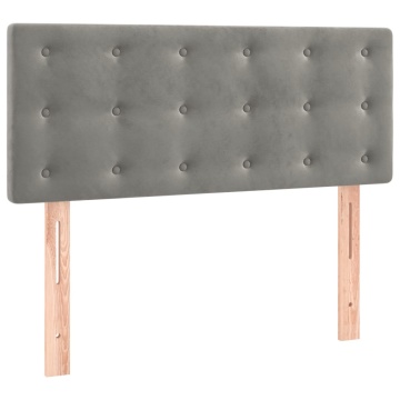 Tăblie de pat, gri deschis, 90x5x78/88 cm, catifea - Img 2