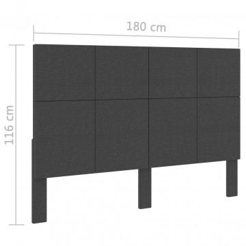 Tăblie de pat, gri închis, 180 x 200 cm, material textil - Img 4