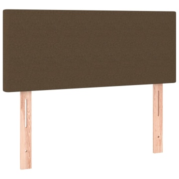 Tăblie de pat, maro închis, 90x5x78/88 cm, textil - Img 2