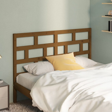 Tăblie de pat, maro miere, 146x4x100 cm, lemn masiv de pin - Img 3