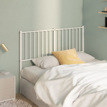 Tăblie de pat metalică, alb, 125x3x90 cm - Img 1