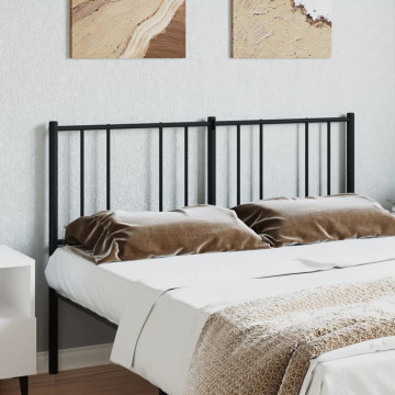 Tăblie de pat metalică, negru, 140 cm - Img 3