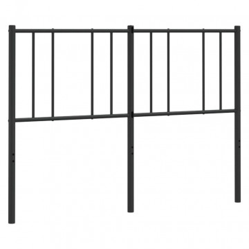 Tăblie de pat metalică, negru, 160 cm - Img 2
