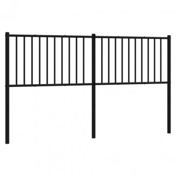 Tăblie de pat metalică, negru, 166x3x90 cm - Img 2