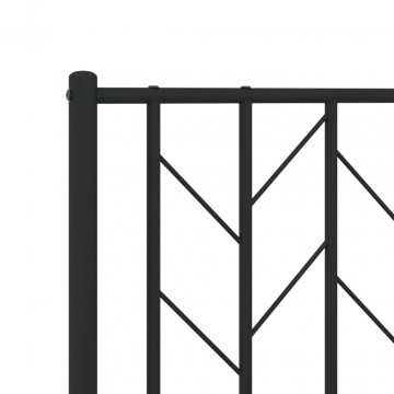Tăblie de pat metalică, negru, 180 cm - Img 5
