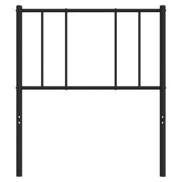 Tăblie de pat metalică, negru, 90 cm - Img 4