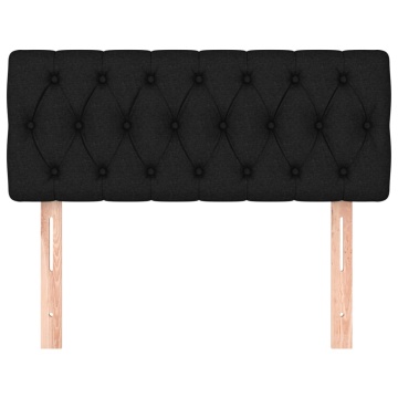 Tăblie de pat, negru, 100x7x78/88 cm, textil - Img 3