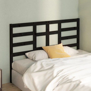 Tăblie de pat, negru, 126x4x104 cm, lemn masiv de pin - Img 3
