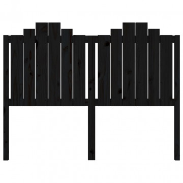 Tăblie de pat, negru, 146x4x110 cm, lemn masiv de pin - Img 4