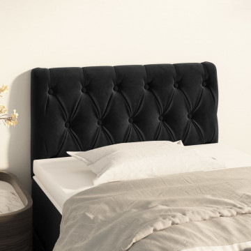 Tăblie de pat, negru, 80x7x78/88 cm, catifea - Img 1