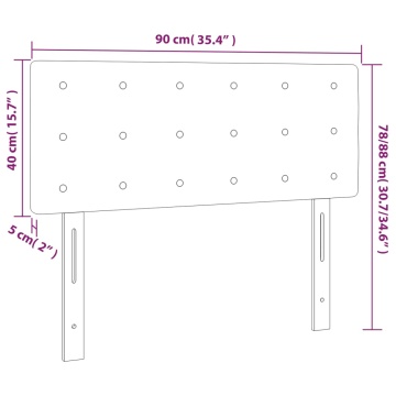 Tăblie de pat, negru, 90x5x78/88 cm, catifea - Img 7