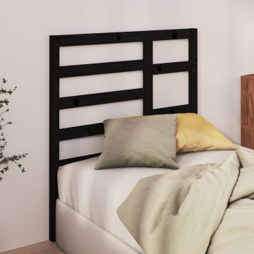 Tăblie de pat, negru, 96x4x104 cm, lemn masiv de pin - Img 3
