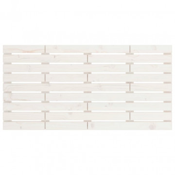 Tăblie de pat pentru perete, alb, 126x3x63 cm, lemn masiv pin - Img 4