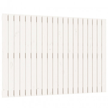Tăblie de pat pentru perete, alb, 127,5x3x90 cm, lemn masiv pin - Img 2