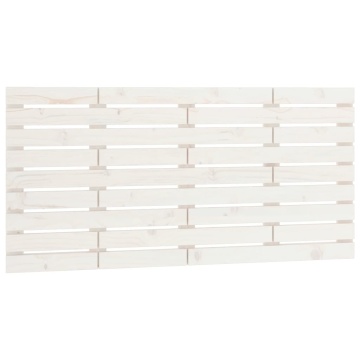 Tăblie de pat pentru perete, alb, 146x3x63 cm, lemn masiv pin - Img 2
