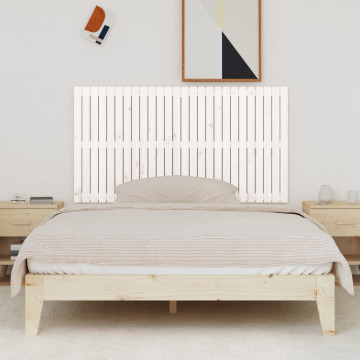 Tăblie de pat pentru perete, alb, 166x3x90 cm, lemn masiv pin - Img 3