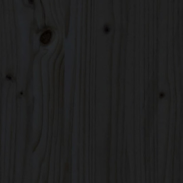 Tăblie de pat pentru perete, negru, 147x3x60 cm, lemn masiv pin - Img 6