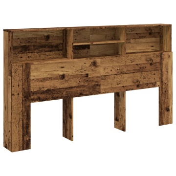Tăblie pat cu dulap, lemn vechi 180x19x103,5 cm lemn prelucrat - Img 2