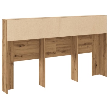 Tăblie pat dulap stejar artizanal 180x19x103,5cm lemn prelucrat - Img 5