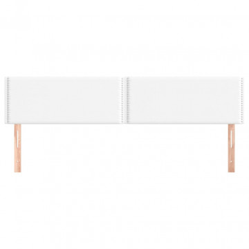 Tăblii de pat, 2 buc, alb, 100x5x78/88 cm, piele ecologică - Img 3