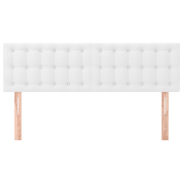 Tăblii de pat, 2 buc., alb, 72x5x78/88 cm, piele ecologică - Img 3