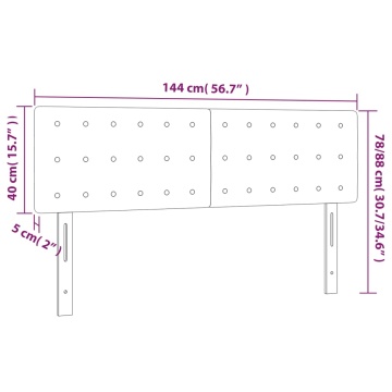 Tăblii de pat, 2 buc., albastru, 72x5x78/88 cm, textil - Img 7