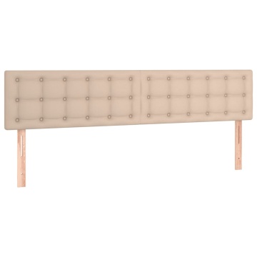 Tăblii de pat 2 buc, cappuccino 90x5x78/88 cm piele ecologică - Img 2