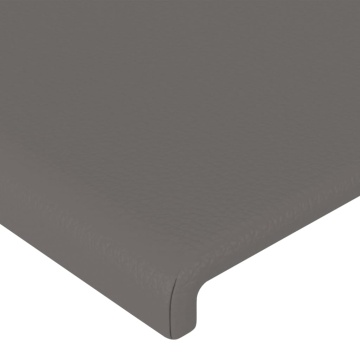 Tăblii de pat, 2 buc., gri, 72x5x78/88 cm, piele ecologică - Img 4