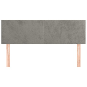 Tăblii de pat, 2 buc., gri deschis, 72x5x78/88 cm, catifea - Img 3