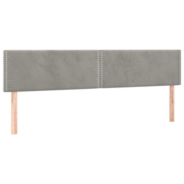 Tăblii de pat, 2 buc, gri deschis, 80x5x78/88 cm, catifea - Img 2