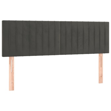 Tăblii de pat, 2 buc., gri închis, 72x5x78/88 cm, catifea - Img 2