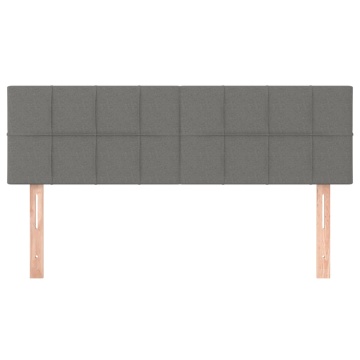 Tăblii de pat, 2 buc., gri închis, 72x5x78/88 cm, textil - Img 3
