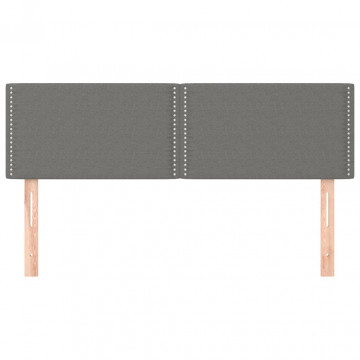 Tăblii de pat, 2 buc., gri închis, 72x5x78/88 cm, textil - Img 3