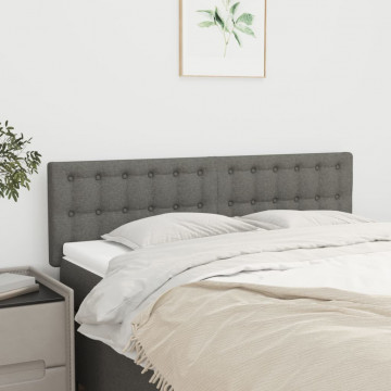 Tăblii de pat, 2 buc., gri închis, 72x5x78/88 cm, textil - Img 1
