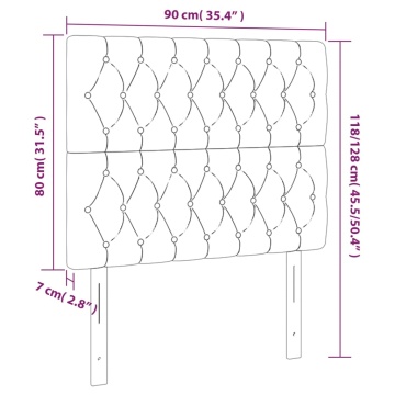 Tăblii de pat, 2 buc, gri închis, 90x7x78/88 cm, catifea - Img 7