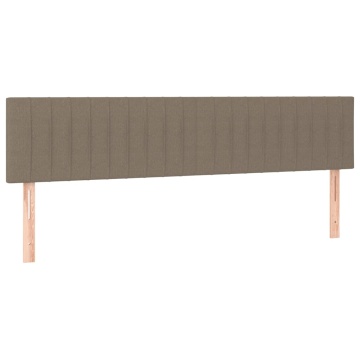 Tăblii de pat, 2 buc, gri taupe, 100x5x78/88 cm, textil - Img 2