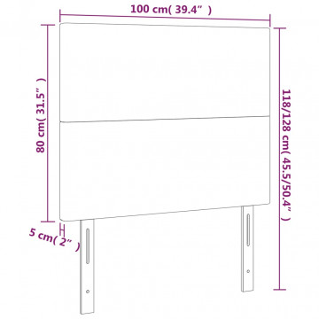 Tăblii de pat, 2 buc, negru, 100x5x78/88 cm, piele ecologică - Img 7