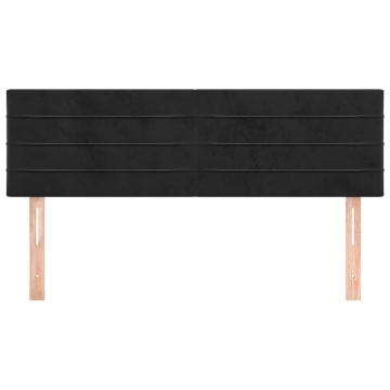 Tăblii de pat, 2 buc., negru, 72x5x78/88 cm, catifea - Img 3