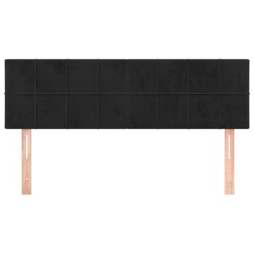 Tăblii de pat, 2 buc., negru, 72x5x78/88 cm, catifea - Img 3