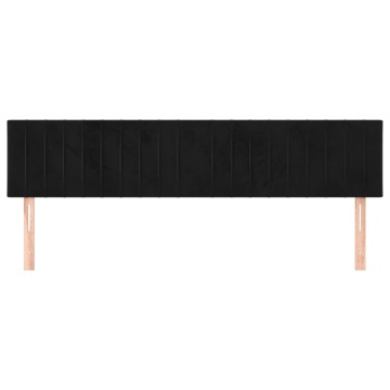 Tăblii de pat, 2 buc, negru, 90x5x78/88 cm, catifea - Img 3