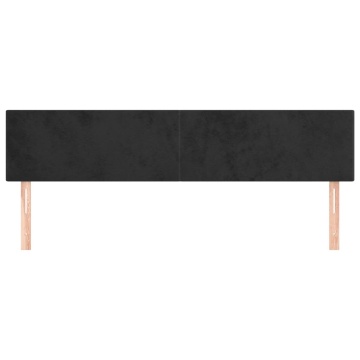 Tăblii de pat, 2 buc, negru, 90x5x78/88 cm, catifea - Img 3