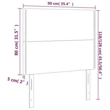 Tăblii de pat, 2 buc, negru, 90x5x78/88 cm, textil - Img 7