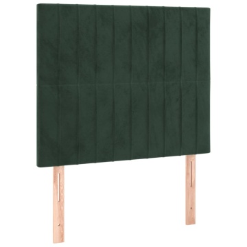 Tăblii de pat, 2 buc, verde închis, 100x5x78/88 cm, catifea - Img 2